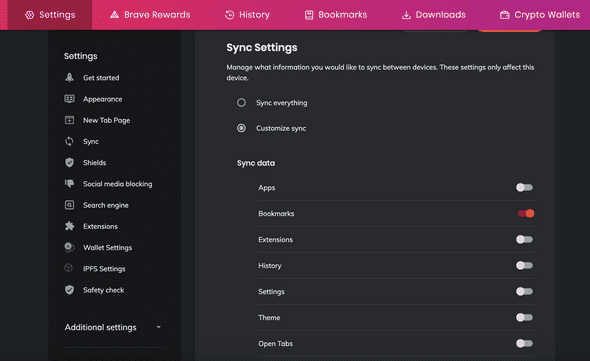 Brave for Desktop > Settings > Sync > Manage your synced devices (below the fold)